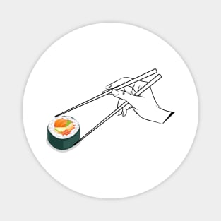 Sushi with chopsticks Magnet